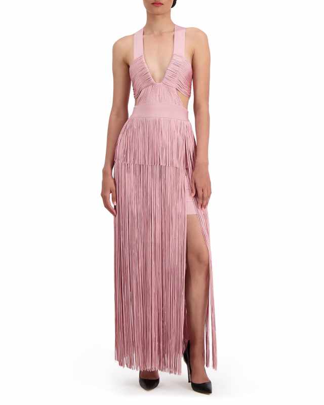 Fringe Cutout Long Dress